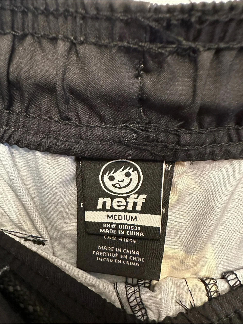 Neff Rubber Ducky Swim Trunks Shorts Black Yellow Duck Print Men’s Medium